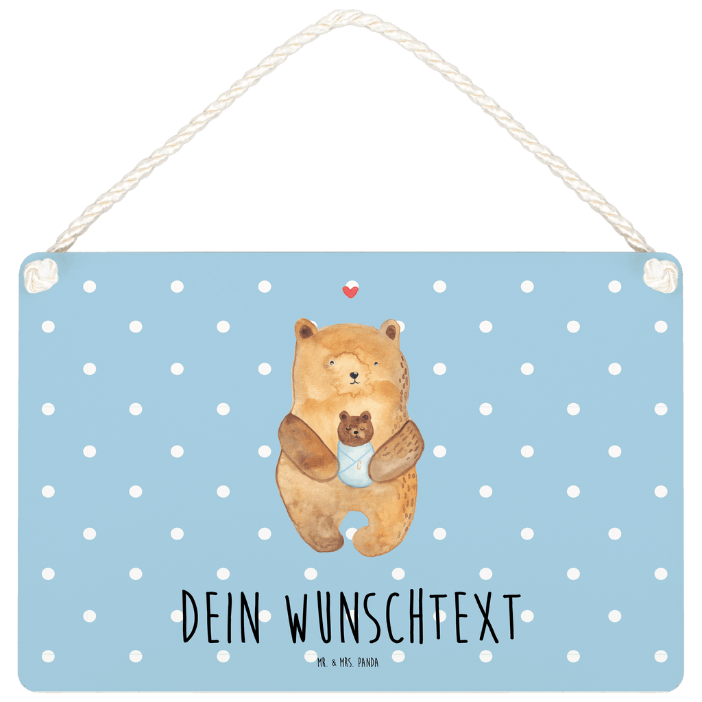 Personalisiertes Deko Schild Bär mit Baby Dekoschild, Deko Schild, Schild, Tür Schild, Türschild, Holzschild, Wandschild, Wanddeko, Bär, Teddy, Teddybär, Eltern, Mutter, Baby, Taufe, Geburt, Nichte, Neffe, Enkel, Enkelin, Täufling, Geburtstag, Glückwunsch