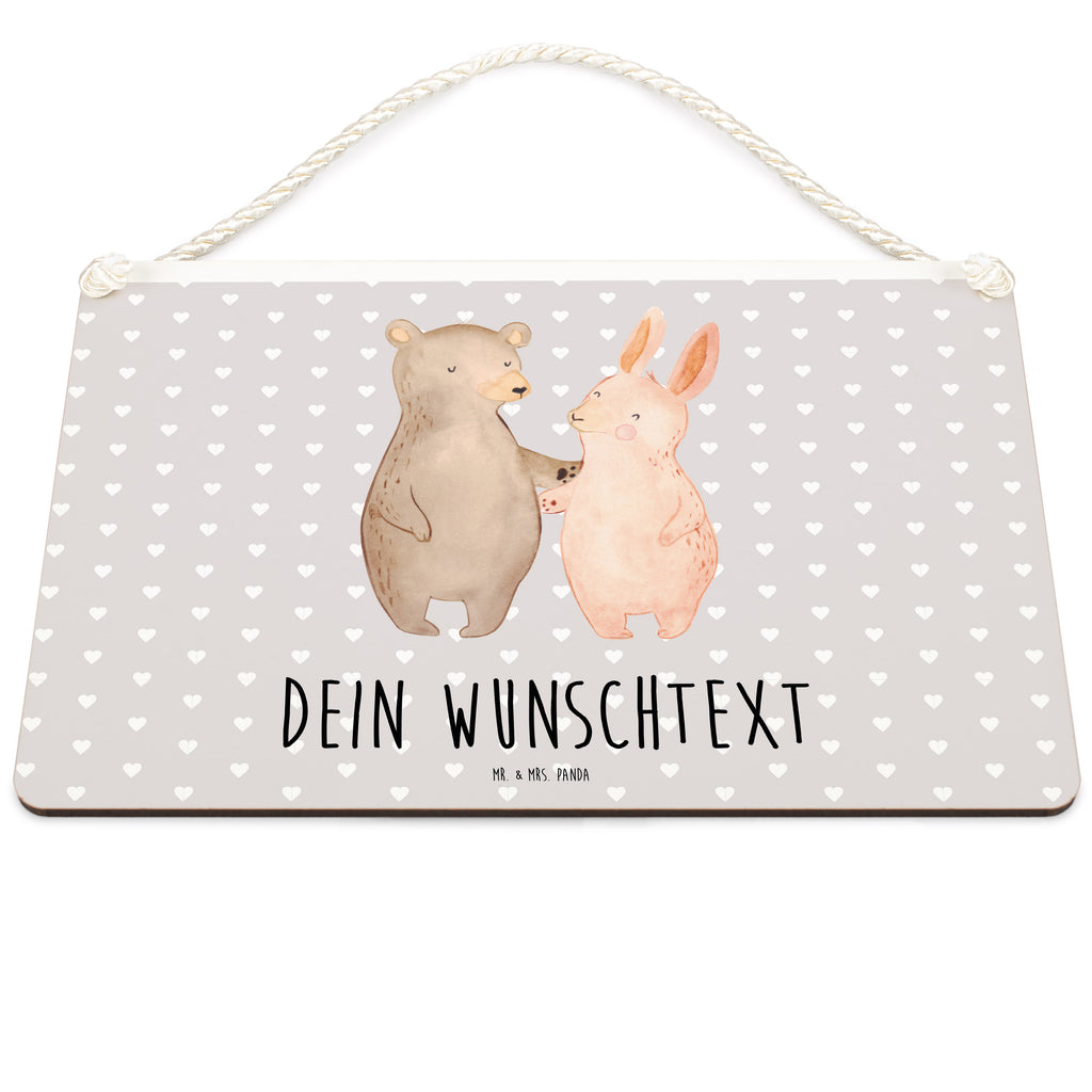 Personalisiertes Deko Schild Bär Hase Umarmen Dekoschild, Deko Schild, Schild, Tür Schild, Türschild, Holzschild, Wandschild, Wanddeko, Liebe, Partner, Freund, Freundin, Ehemann, Ehefrau, Heiraten, Verlobung, Heiratsantrag, Liebesgeschenk, Jahrestag, Hocheitstag, Freunde, bester Freund, Hase, Bär, Bärchen, best friends