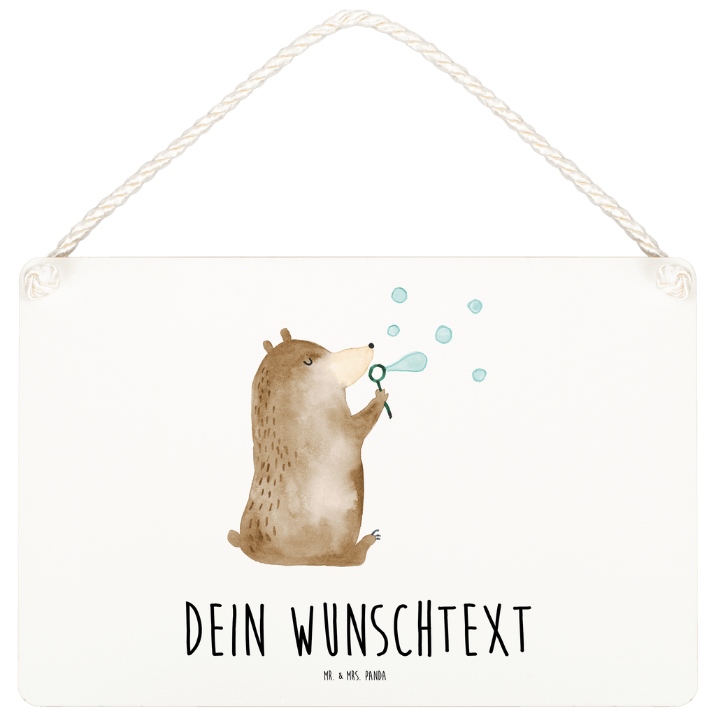 Personalisiertes Deko Schild Bär Seifenblasen Dekoschild, Deko Schild, Schild, Tür Schild, Türschild, Holzschild, Wandschild, Wanddeko, Bär, Teddy, Teddybär, Seifenblasen Bär Lustig Sein Glücklich Traurig Happy
