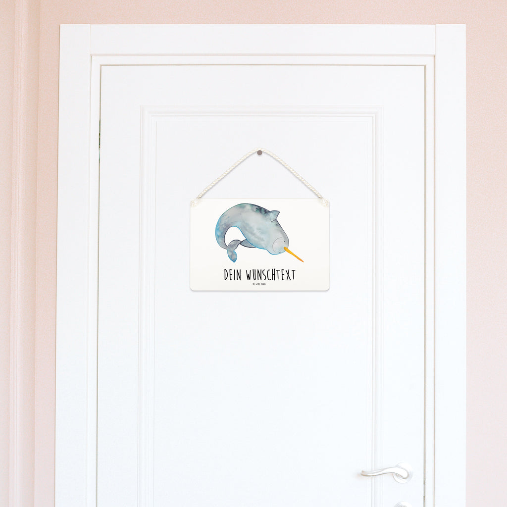 Personalisiertes Deko Schild Narwal Dekoschild, Deko Schild, Schild, Tür Schild, Türschild, Holzschild, Wandschild, Wanddeko, Meerestiere, Meer, Urlaub, Narwal, Wal, Putzen, Hausfrau, Junggesellin, aufräumen, Kinderzimmer