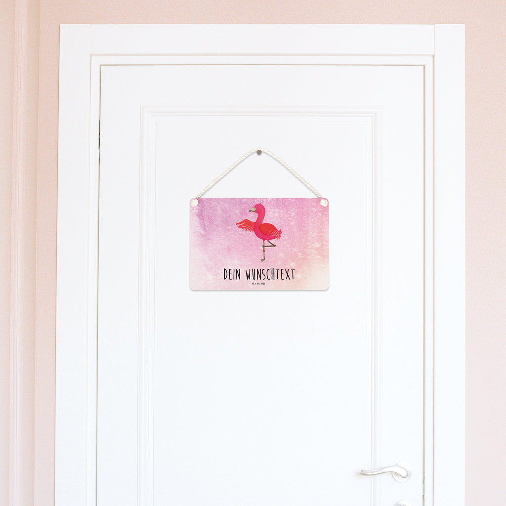 Personalisiertes Deko Schild Flamingo Yoga Dekoschild, Deko Schild, Schild, Tür Schild, Türschild, Holzschild, Wandschild, Wanddeko, Flamingo, Vogel, Yoga, Namaste, Achtsamkeit, Yoga-Übung, Entspannung, Ärger, Aufregen, Tiefenentspannung