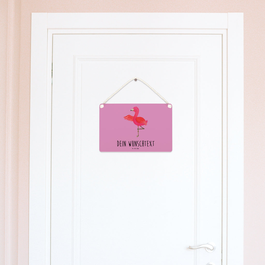 Personalisiertes Deko Schild Flamingo Yoga Dekoschild, Deko Schild, Schild, Tür Schild, Türschild, Holzschild, Wandschild, Wanddeko, Flamingo, Vogel, Yoga, Namaste, Achtsamkeit, Yoga-Übung, Entspannung, Ärger, Aufregen, Tiefenentspannung
