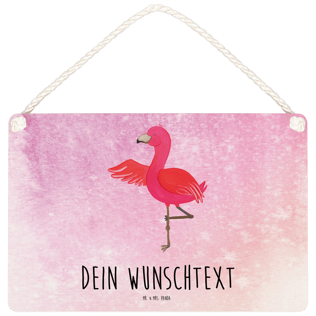 Personalisiertes Deko Schild Flamingo Yoga Dekoschild, Deko Schild, Schild, Tür Schild, Türschild, Holzschild, Wandschild, Wanddeko, Flamingo, Vogel, Yoga, Namaste, Achtsamkeit, Yoga-Übung, Entspannung, Ärger, Aufregen, Tiefenentspannung