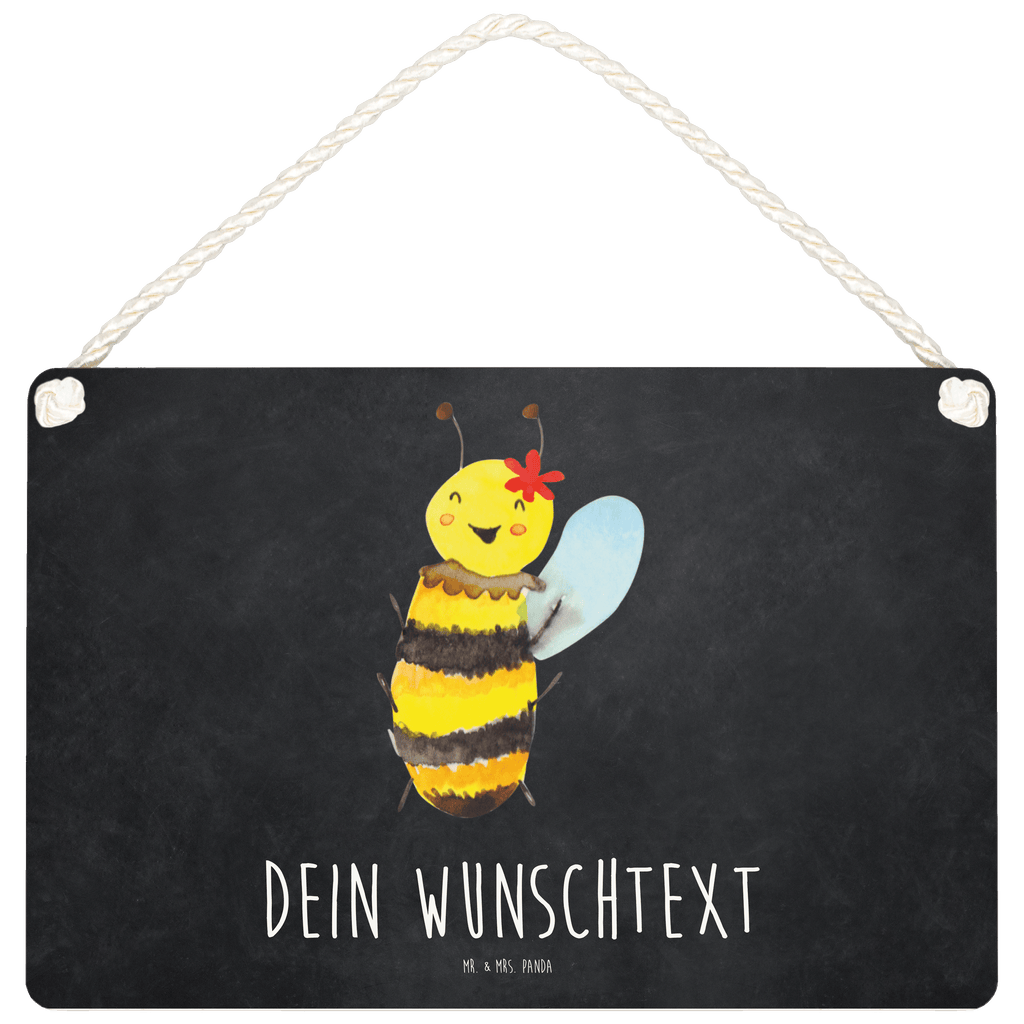 Personalisiertes Deko Schild Biene Happy Dekoschild, Deko Schild, Schild, Tür Schild, Türschild, Holzschild, Wandschild, Wanddeko, Biene, Wespe, Hummel