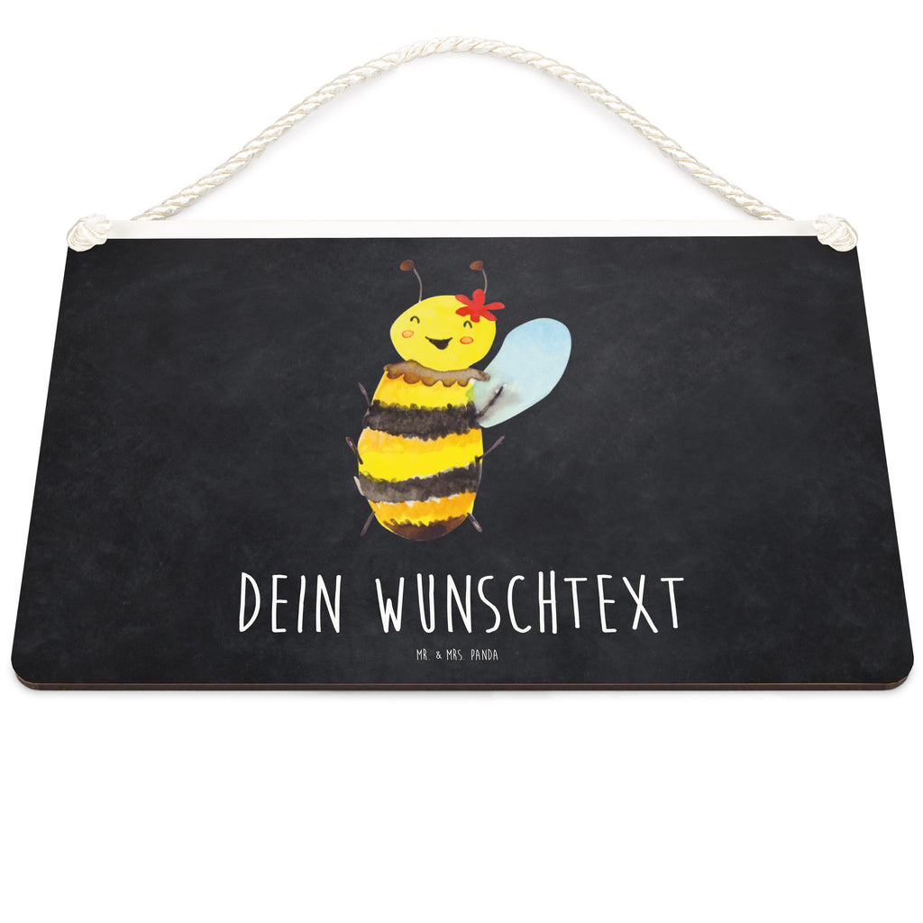 Personalisiertes Deko Schild Biene Happy Dekoschild, Deko Schild, Schild, Tür Schild, Türschild, Holzschild, Wandschild, Wanddeko, Biene, Wespe, Hummel