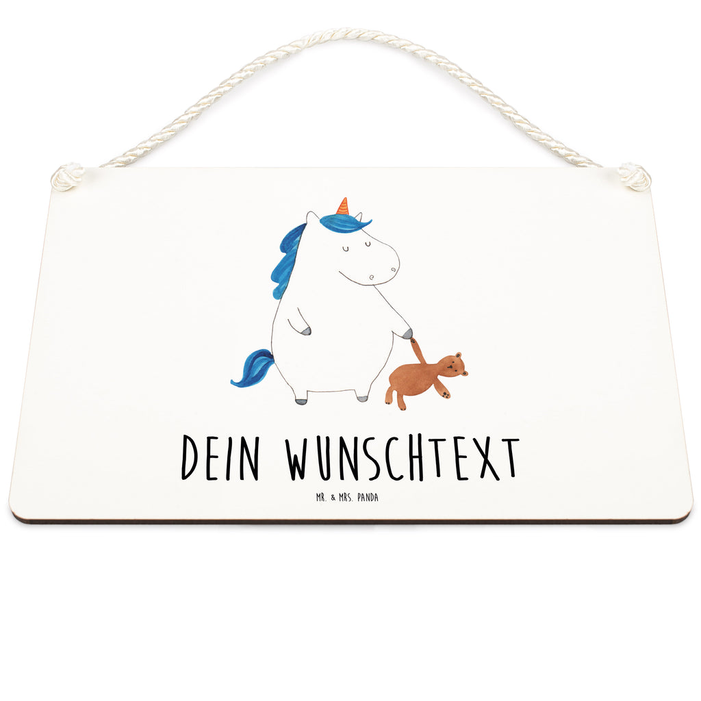 Personalisiertes Deko Schild Einhorn Teddy Dekoschild, Deko Schild, Schild, Tür Schild, Türschild, Holzschild, Wandschild, Wanddeko, Einhorn, Einhörner, Einhorn Deko, Pegasus, Unicorn, schlafen, gute Nacht, Single, Bett, Träumen, Freundin, Singleleben