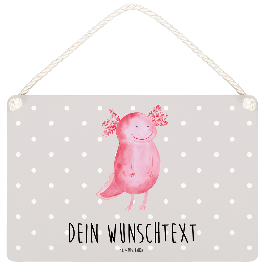 Personalisiertes Deko Schild Axolotl glücklich Dekoschild, Deko Schild, Schild, Tür Schild, Türschild, Holzschild, Wandschild, Wanddeko, Axolotl, Molch, Axolot, Schwanzlurch, Lurch, Lurche, Motivation, gute Laune