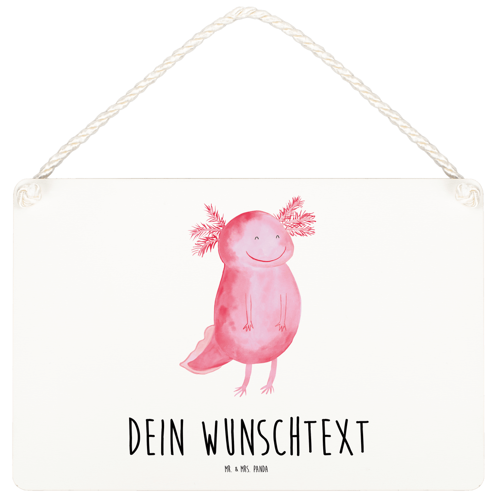 Personalisiertes Deko Schild Axolotl glücklich Dekoschild, Deko Schild, Schild, Tür Schild, Türschild, Holzschild, Wandschild, Wanddeko, Axolotl, Molch, Axolot, Schwanzlurch, Lurch, Lurche, Motivation, gute Laune