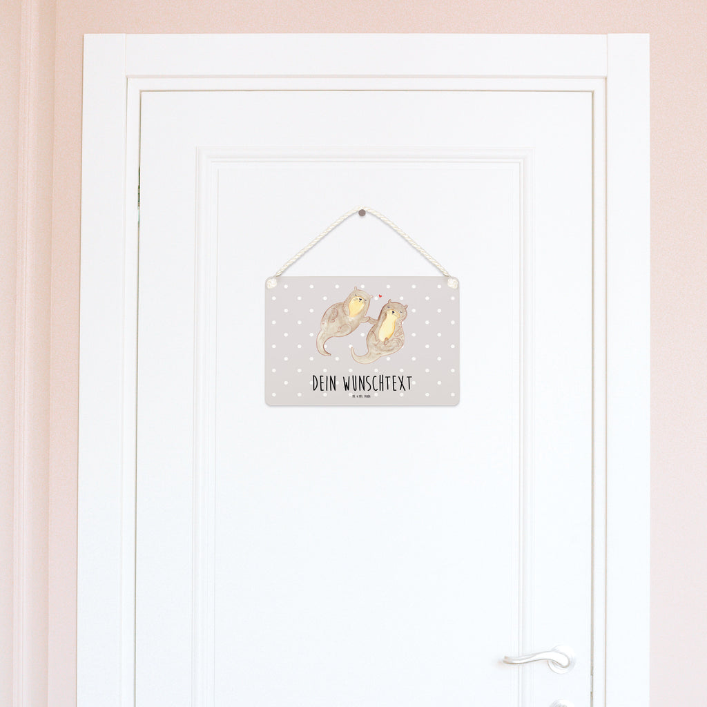 Personalisiertes Deko Schild Otter händchenhaltend Dekoschild, Deko Schild, Schild, Tür Schild, Türschild, Holzschild, Wandschild, Wanddeko, Otter, Fischotter, Seeotter, Otter Seeotter See Otter