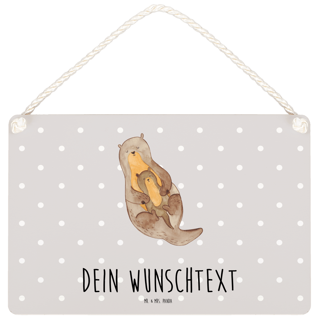 Personalisiertes Deko Schild Otter mit Kind Dekoschild, Deko Schild, Schild, Tür Schild, Türschild, Holzschild, Wandschild, Wanddeko, Otter, Fischotter, Seeotter, Otter Seeotter See Otter