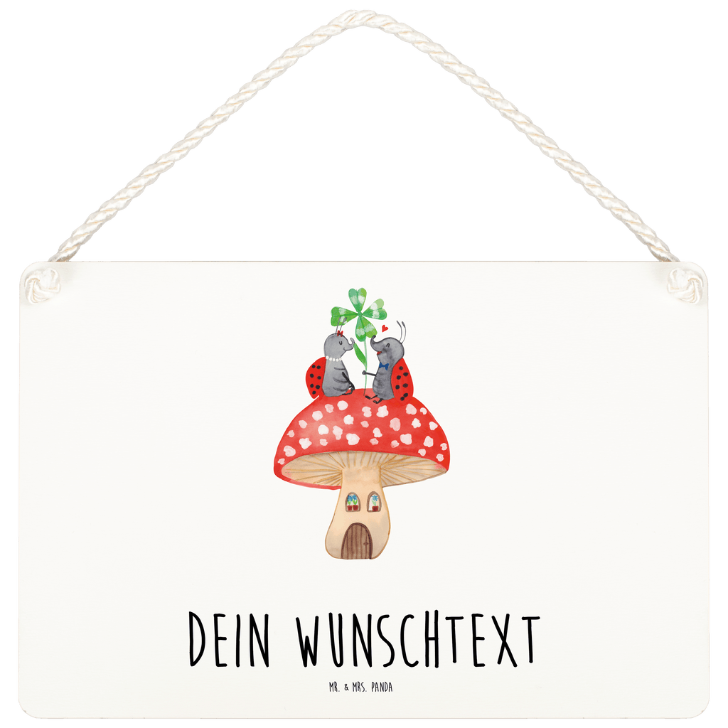Personalisiertes Deko Schild Marienkäfer Paar Fliegenpilz Dekoschild, Deko Schild, Schild, Tür Schild, Türschild, Holzschild, Wandschild, Wanddeko, Tiermotive, Gute Laune, lustige Sprüche, Tiere, Haus, Wohnung, zuhause, Fliegenpilz, Marienkäfer, Fleigenpilzhaus