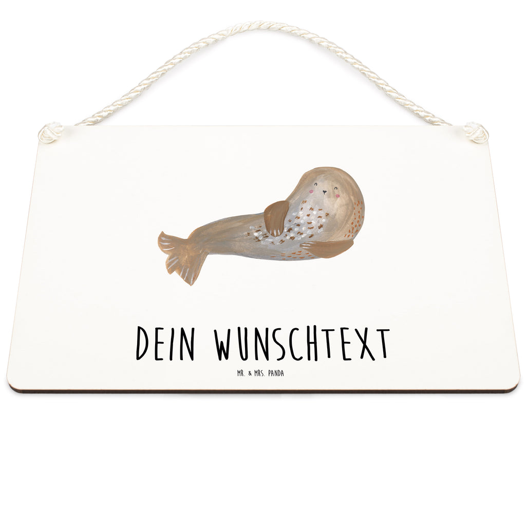 Personalisiertes Deko Schild Robbe lachend Dekoschild, Deko Schild, Schild, Tür Schild, Türschild, Holzschild, Wandschild, Wanddeko, süße Tiermotive, gute Laune, lustige Sprüche, Tiere, Robbe, Robben, Seehund, Strand, Meerestier, Ostsee, Nordsee