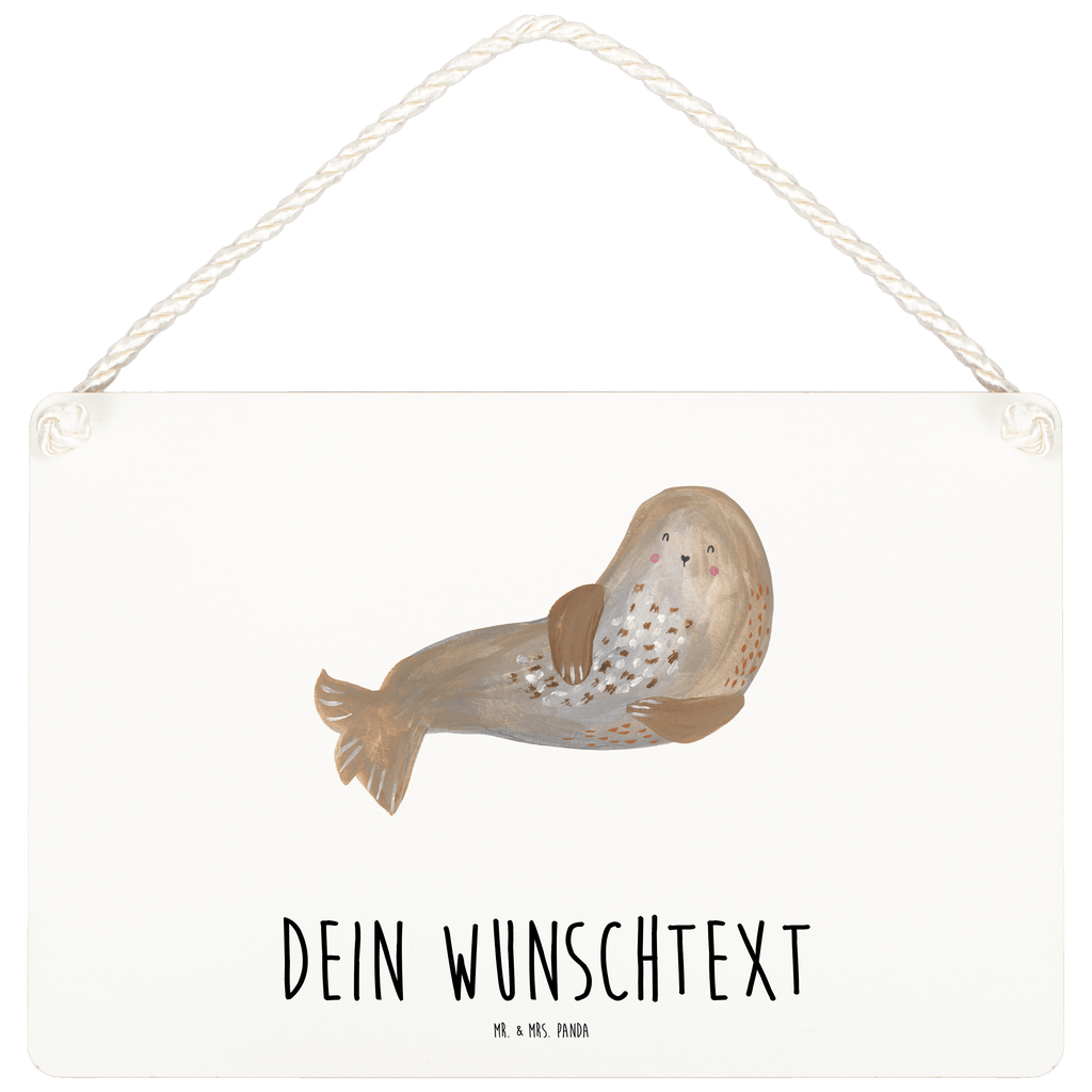 Personalisiertes Deko Schild Robbe lachend Dekoschild, Deko Schild, Schild, Tür Schild, Türschild, Holzschild, Wandschild, Wanddeko, süße Tiermotive, gute Laune, lustige Sprüche, Tiere, Robbe, Robben, Seehund, Strand, Meerestier, Ostsee, Nordsee