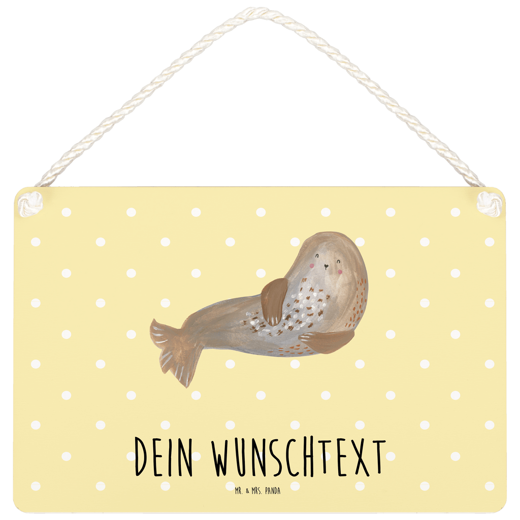 Personalisiertes Deko Schild Robbe lachend Dekoschild, Deko Schild, Schild, Tür Schild, Türschild, Holzschild, Wandschild, Wanddeko, süße Tiermotive, gute Laune, lustige Sprüche, Tiere, Robbe, Robben, Seehund, Strand, Meerestier, Ostsee, Nordsee