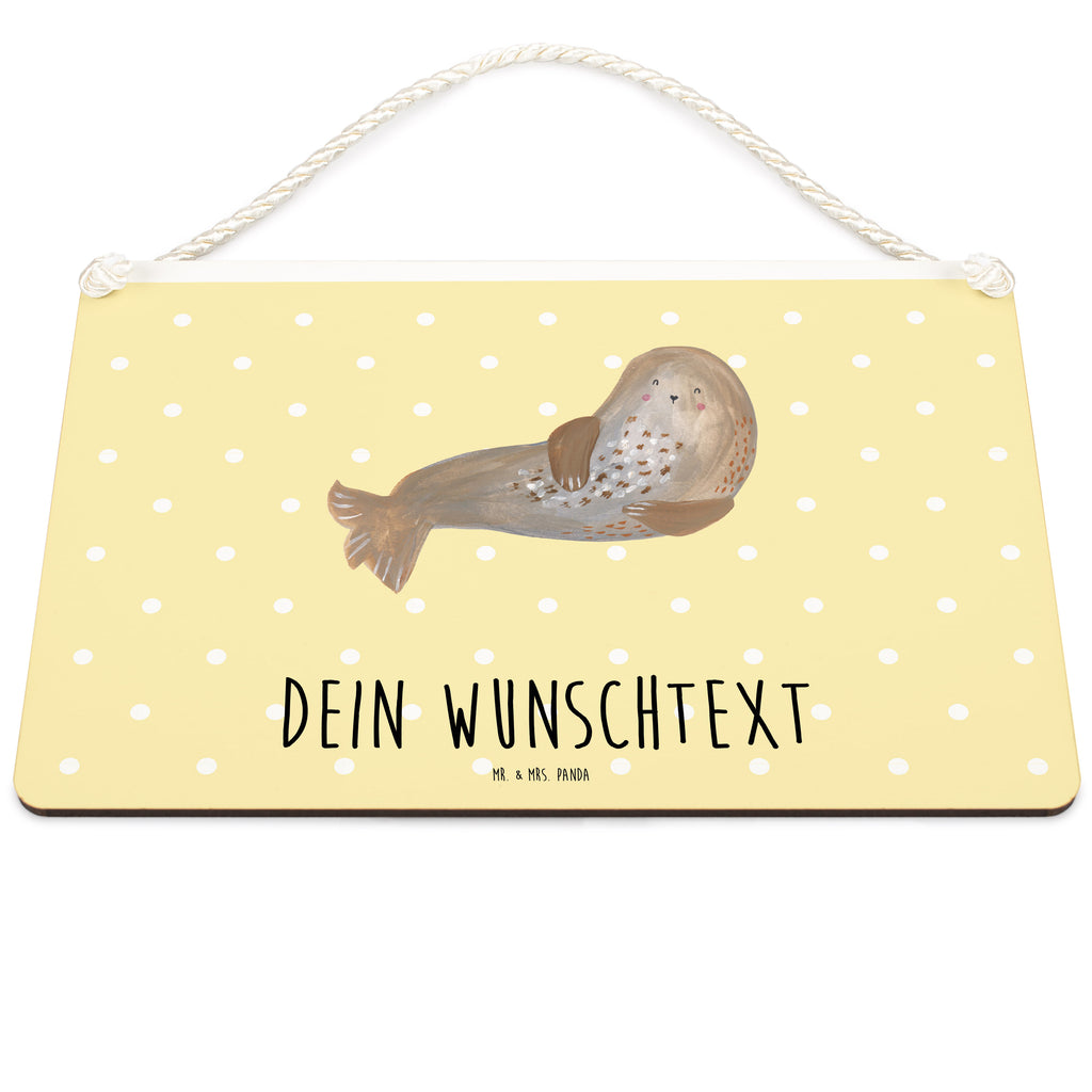 Personalisiertes Deko Schild Robbe lachend Dekoschild, Deko Schild, Schild, Tür Schild, Türschild, Holzschild, Wandschild, Wanddeko, süße Tiermotive, gute Laune, lustige Sprüche, Tiere, Robbe, Robben, Seehund, Strand, Meerestier, Ostsee, Nordsee