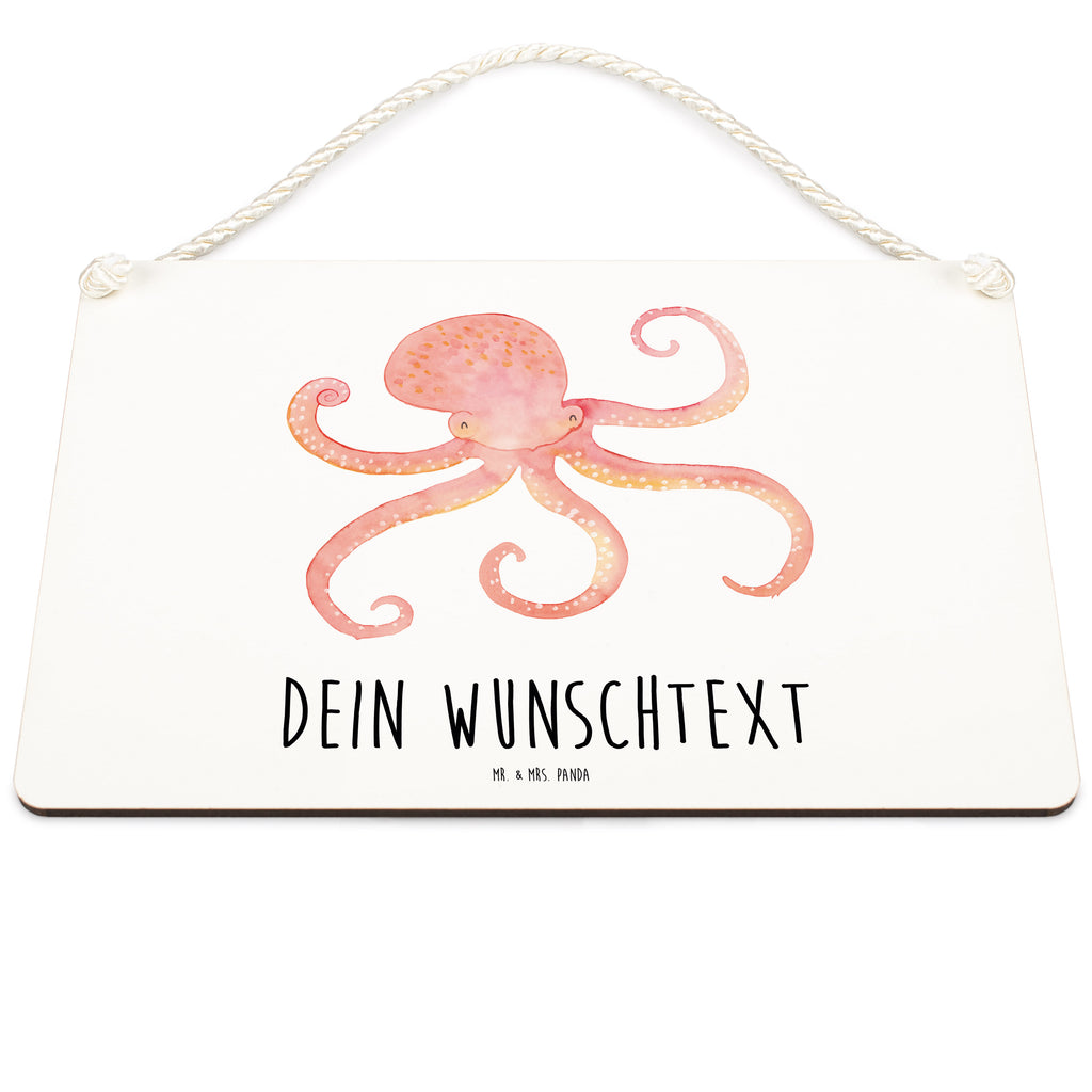 Personalisiertes Deko Schild Tintenfisch Dekoschild, Deko Schild, Schild, Tür Schild, Türschild, Holzschild, Wandschild, Wanddeko, süße Tiermotive, gute Laune, lustige Sprüche, Tiere, Meer, Meerestier, Krake, Tintenfisch, Arme, Wasser, Ozean