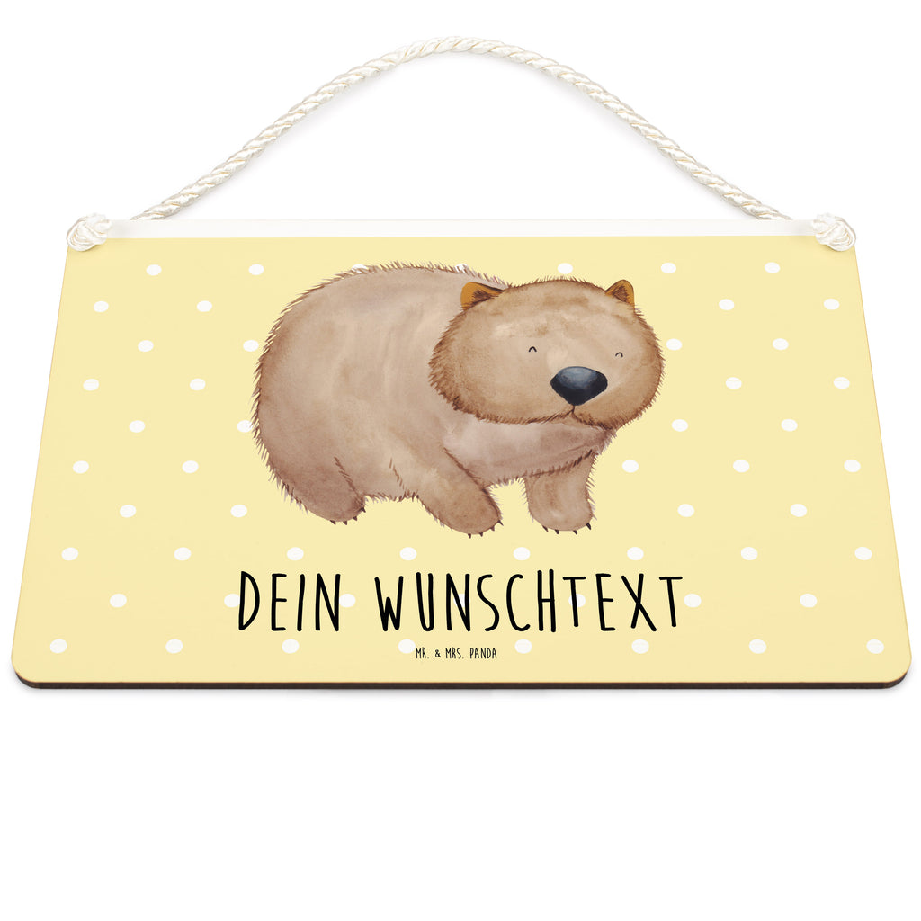 Personalisiertes Deko Schild Wombat Dekoschild, Deko Schild, Schild, Tür Schild, Türschild, Holzschild, Wandschild, Wanddeko, süße Tiermotive, gute Laune, lustige Sprüche, Tiere, Wombat, Das Leben ist schön, Motivation, Spruch, Australien