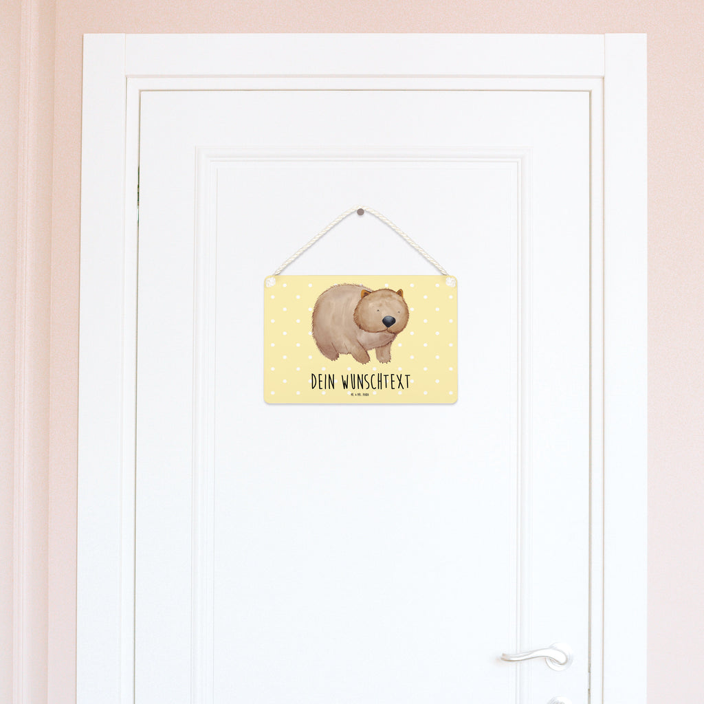 Personalisiertes Deko Schild Wombat Dekoschild, Deko Schild, Schild, Tür Schild, Türschild, Holzschild, Wandschild, Wanddeko, süße Tiermotive, gute Laune, lustige Sprüche, Tiere, Wombat, Das Leben ist schön, Motivation, Spruch, Australien