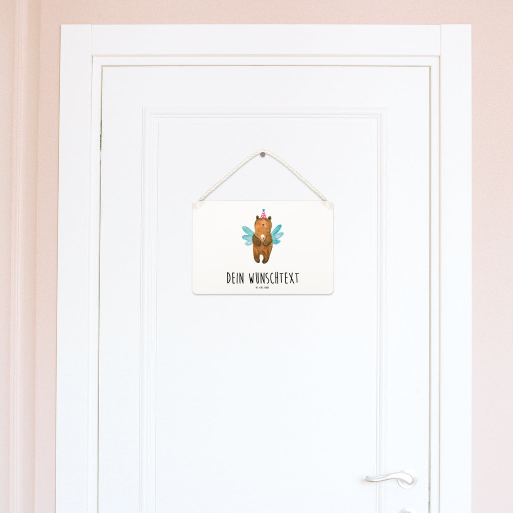 Personalisiertes Deko Schild Zahnfee Bär Dekoschild, Deko Schild, Schild, Tür Schild, Türschild, Holzschild, Wandschild, Wanddeko, Bär, Teddy, Teddybär, Zahnfee, Fee, Milchzahn, Erster Zahn