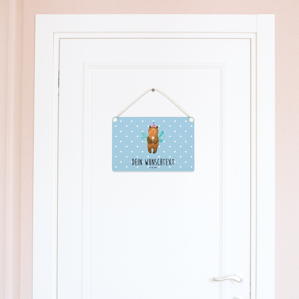 Personalisiertes Deko Schild Zahnfee Bär Dekoschild, Deko Schild, Schild, Tür Schild, Türschild, Holzschild, Wandschild, Wanddeko, Bär, Teddy, Teddybär, Zahnfee, Fee, Milchzahn, Erster Zahn