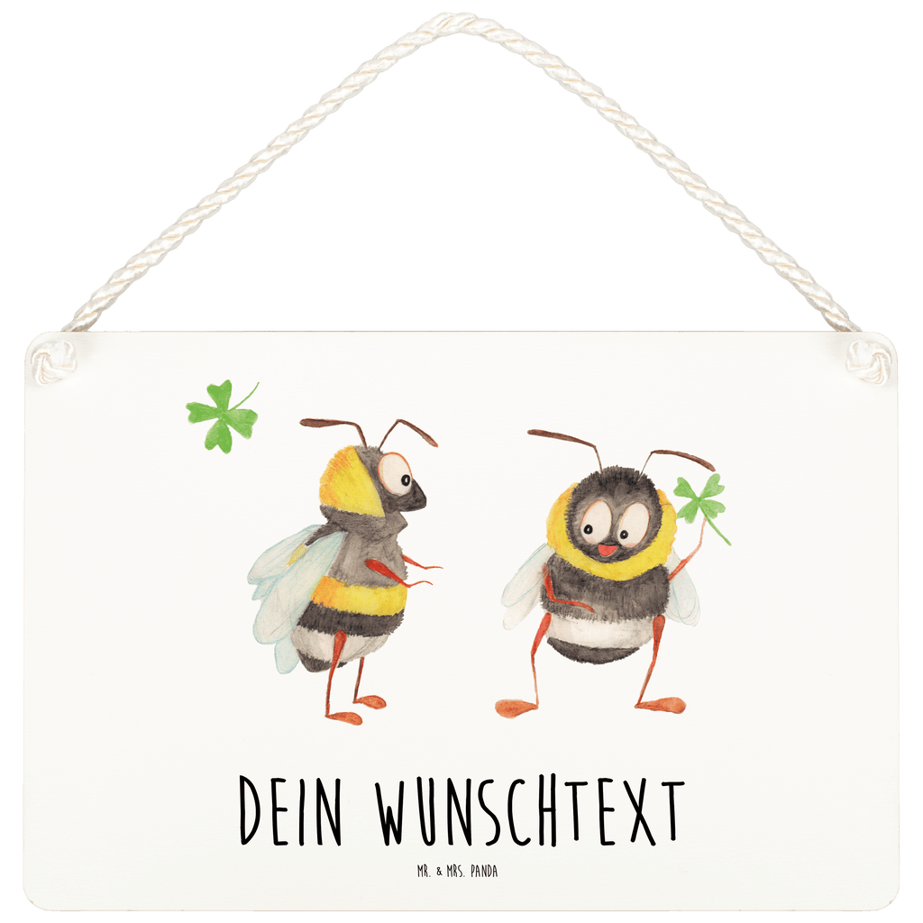 Personalisiertes Deko Schild Hummeln mit Kleeblatt Dekoschild, Deko Schild, Schild, Tür Schild, Türschild, Holzschild, Wandschild, Wanddeko, Tiermotive, Gute Laune, lustige Sprüche, Tiere, Hummel, Biene, Spruch positiv, Biene Deko, Spruch schön, glücklich sein, glücklich werden, Spruch fröhlich