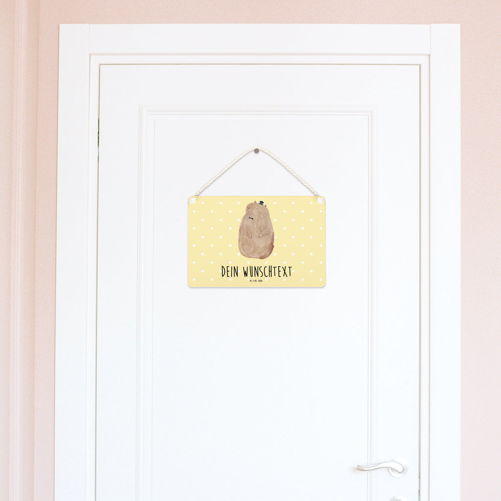 Personalisiertes Deko Schild Murmeltier Dekoschild, Deko Schild, Schild, Tür Schild, Türschild, Holzschild, Wandschild, Wanddeko, süße Tiermotive, gute Laune, lustige Sprüche, Tiere, Murmeltier, Knigge, Fröhlichkeit, Freundlichkeit, Respekt, Anstand