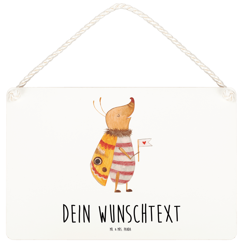 Personalisiertes Deko Schild Nachtfalter mit Fähnchen Dekoschild, Deko Schild, Schild, Tür Schild, Türschild, Holzschild, Wandschild, Wanddeko, süße Tiermotive, gute Laune, lustige Sprüche, Tiere, Nachtfalter, Käfer, Spruch lustig, Spruch witzig, süß, niedlich, Küche Deko, Was kostet die Welt