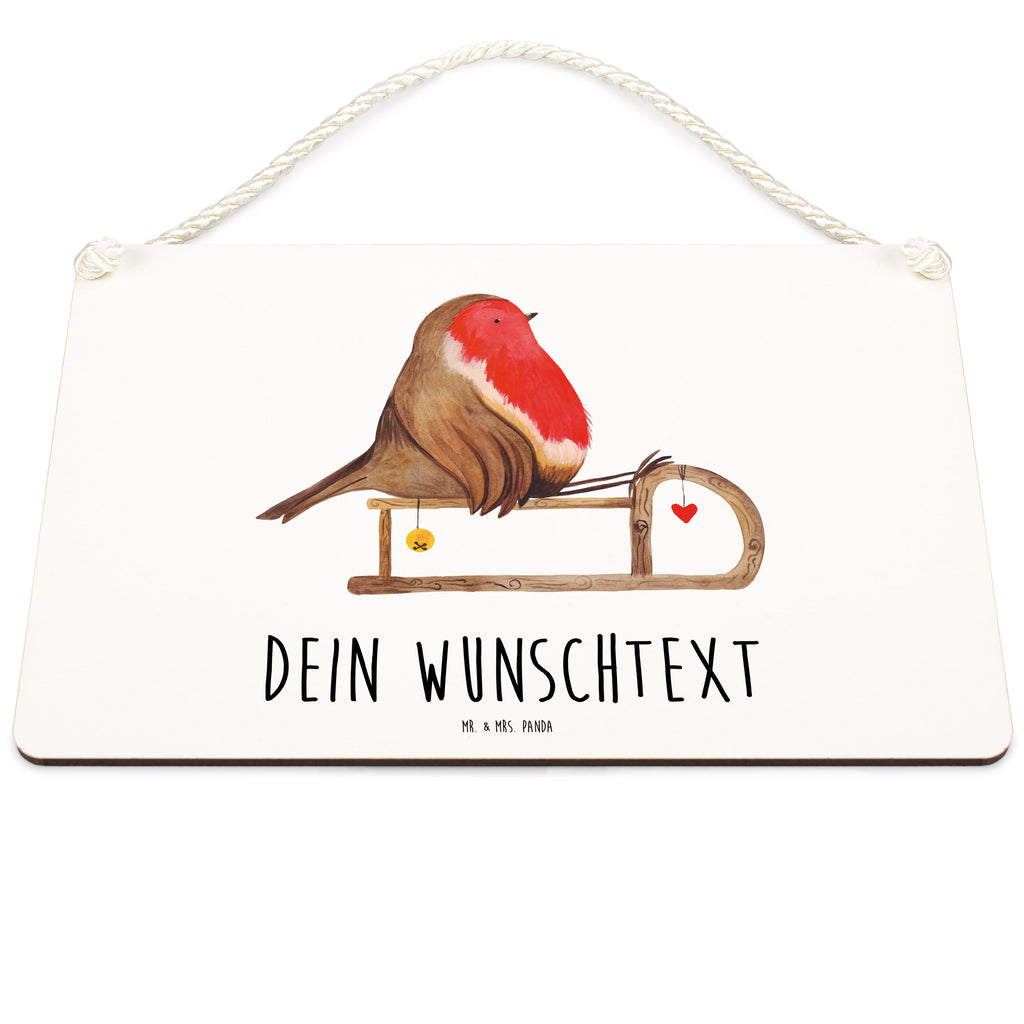 Personalisiertes Deko Schild Rotkehlchen Schlitten Dekoschild, Deko Schild, Schild, Tür Schild, Türschild, Holzschild, Wandschild, Wanddeko, Winter, Weihnachten, Weihnachtsdeko, Nikolaus, Advent, Heiligabend, Wintermotiv, Schlitten, Vogel