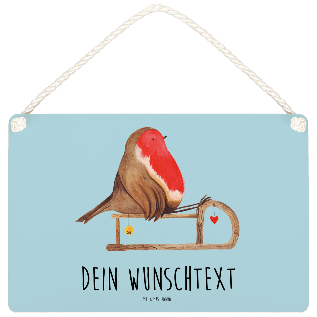 Personalisiertes Deko Schild Rotkehlchen Schlitten Dekoschild, Deko Schild, Schild, Tür Schild, Türschild, Holzschild, Wandschild, Wanddeko, Winter, Weihnachten, Weihnachtsdeko, Nikolaus, Advent, Heiligabend, Wintermotiv, Schlitten, Vogel