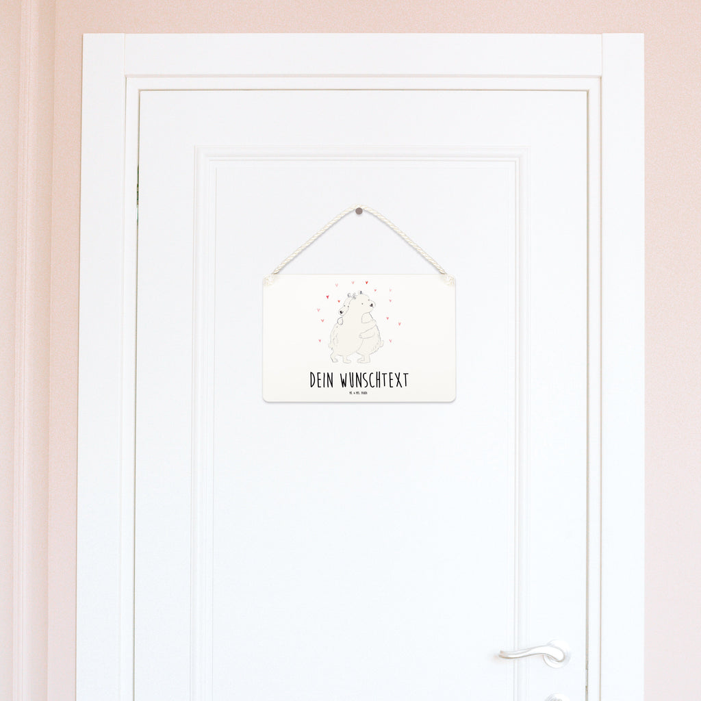 Personalisiertes Deko Schild Eisbär Umarmen Dekoschild, Deko Schild, Schild, Tür Schild, Türschild, Holzschild, Wandschild, Wanddeko, süße Tiermotive, gute Laune, lustige Sprüche, Tiere