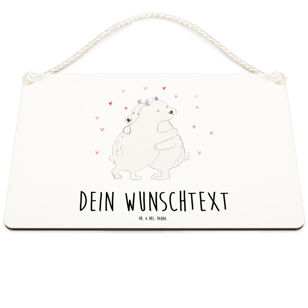 Personalisiertes Deko Schild Eisbär Umarmen Dekoschild, Deko Schild, Schild, Tür Schild, Türschild, Holzschild, Wandschild, Wanddeko, süße Tiermotive, gute Laune, lustige Sprüche, Tiere