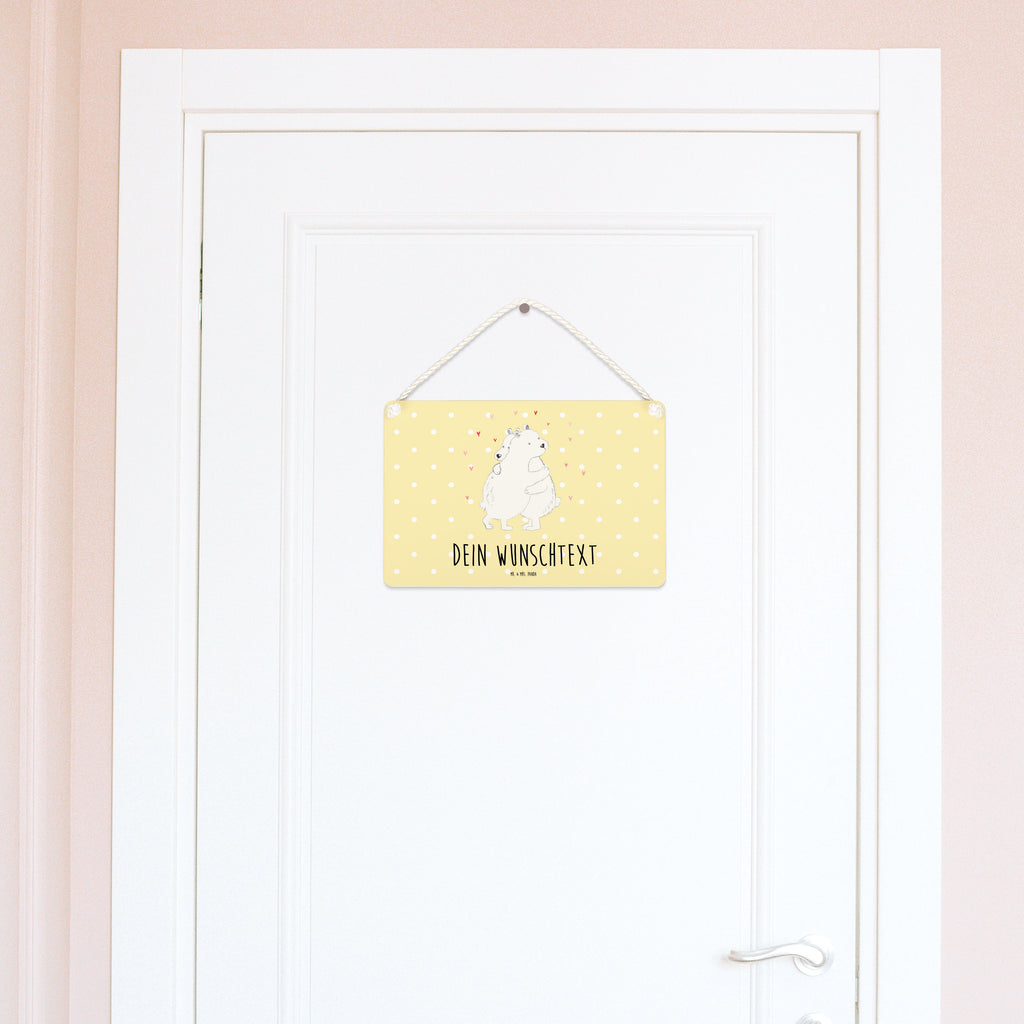 Personalisiertes Deko Schild Eisbär Umarmen Dekoschild, Deko Schild, Schild, Tür Schild, Türschild, Holzschild, Wandschild, Wanddeko, süße Tiermotive, gute Laune, lustige Sprüche, Tiere