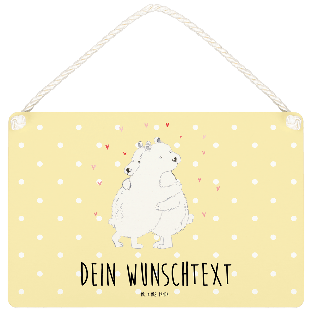 Personalisiertes Deko Schild Eisbär Umarmen Dekoschild, Deko Schild, Schild, Tür Schild, Türschild, Holzschild, Wandschild, Wanddeko, süße Tiermotive, gute Laune, lustige Sprüche, Tiere
