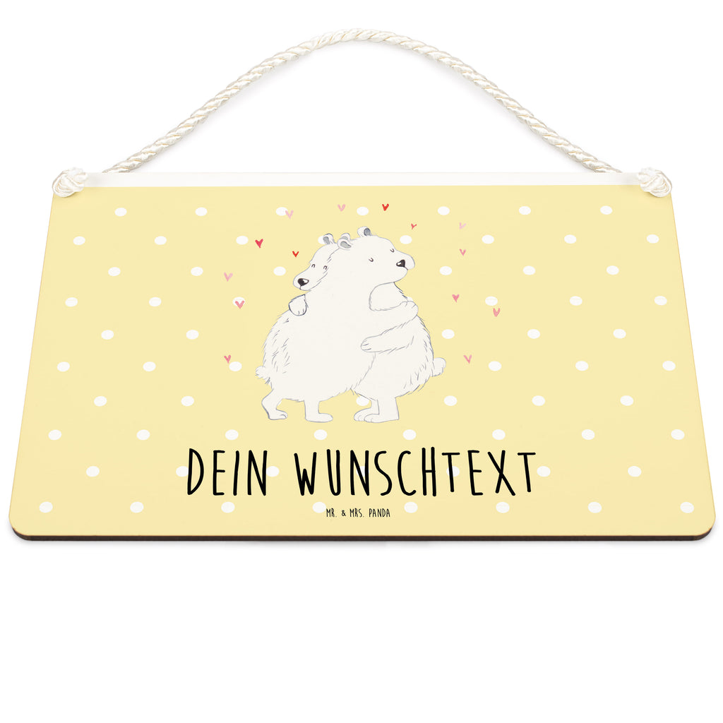 Personalisiertes Deko Schild Eisbär Umarmen Dekoschild, Deko Schild, Schild, Tür Schild, Türschild, Holzschild, Wandschild, Wanddeko, süße Tiermotive, gute Laune, lustige Sprüche, Tiere