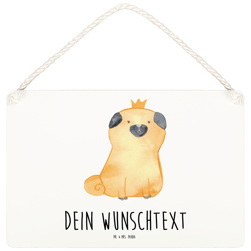 Personalisiertes Deko Schild Mops Krone Dekoschild, Deko Schild, Schild, Tür Schild, Türschild, Holzschild, Wandschild, Wanddeko, Hund, Hundemotiv, Haustier, Hunderasse, Tierliebhaber, Hundebesitzer, Sprüche, Mops, allergisch, kinderlos, Hausregel, Hundebesitzer. Spruch, lustig