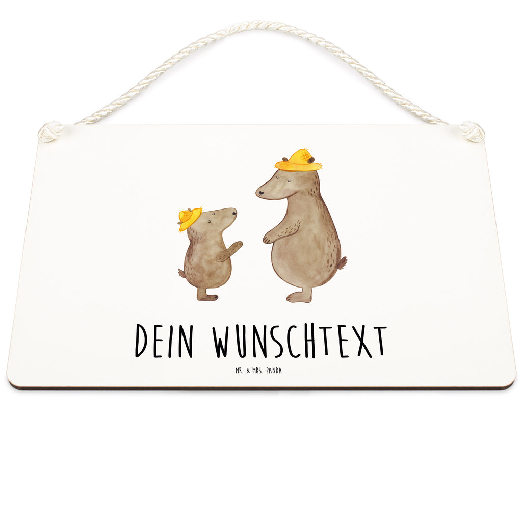 Personalisiertes Deko Schild Bären mit Hut Dekoschild, Deko Schild, Schild, Tür Schild, Türschild, Holzschild, Wandschild, Wanddeko, Familie, Vatertag, Muttertag, Bruder, Schwester, Mama, Papa, Oma, Opa, Bär, Bären, Vater, Papi, Paps, Dad, Daddy, Lieblingsmensch, Sohn, Söhne, Kind, Kinder, Vater-Sohn, Family, Vorbild
