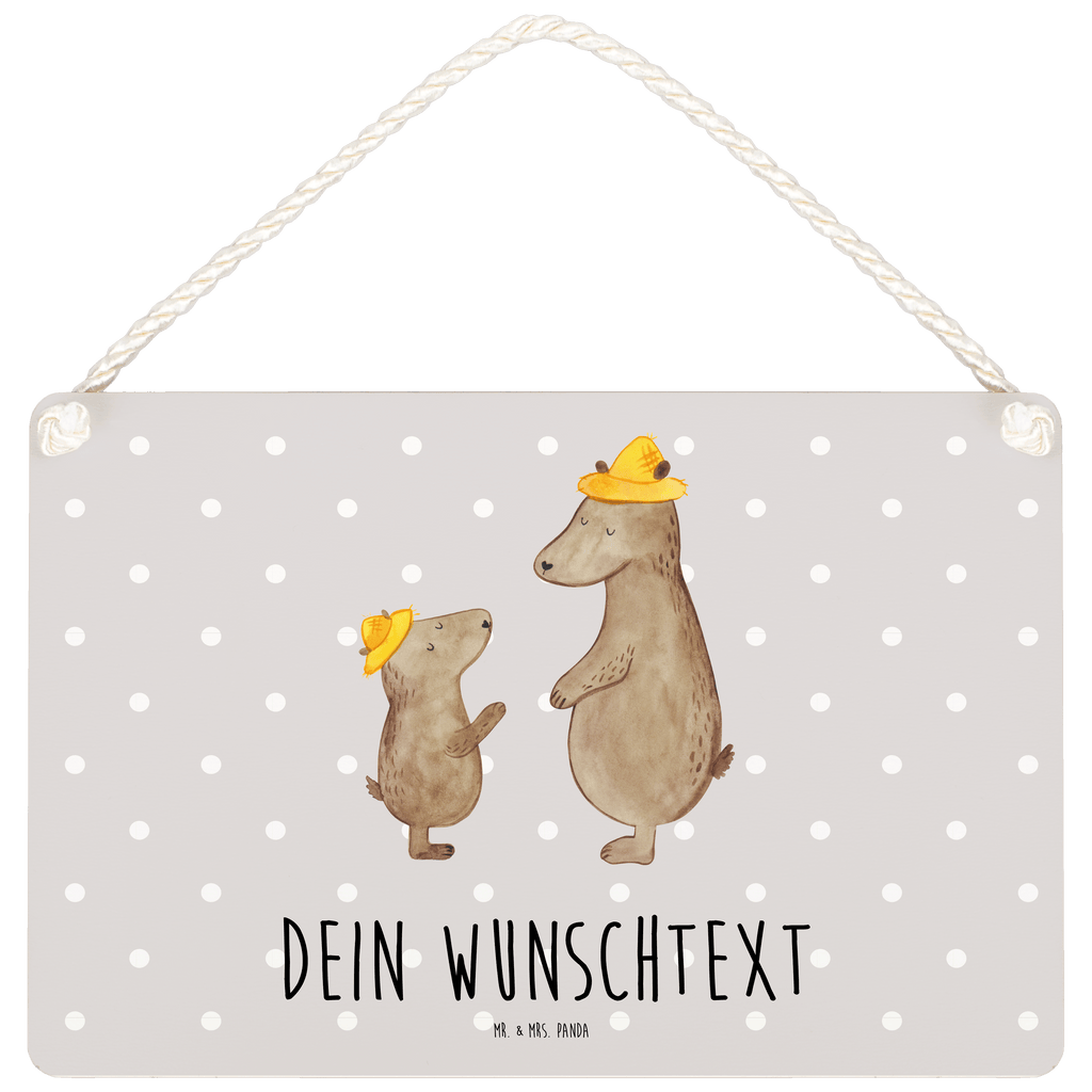 Personalisiertes Deko Schild Bären mit Hut Dekoschild, Deko Schild, Schild, Tür Schild, Türschild, Holzschild, Wandschild, Wanddeko, Familie, Vatertag, Muttertag, Bruder, Schwester, Mama, Papa, Oma, Opa, Bär, Bären, Vater, Papi, Paps, Dad, Daddy, Lieblingsmensch, Sohn, Söhne, Kind, Kinder, Vater-Sohn, Family, Vorbild