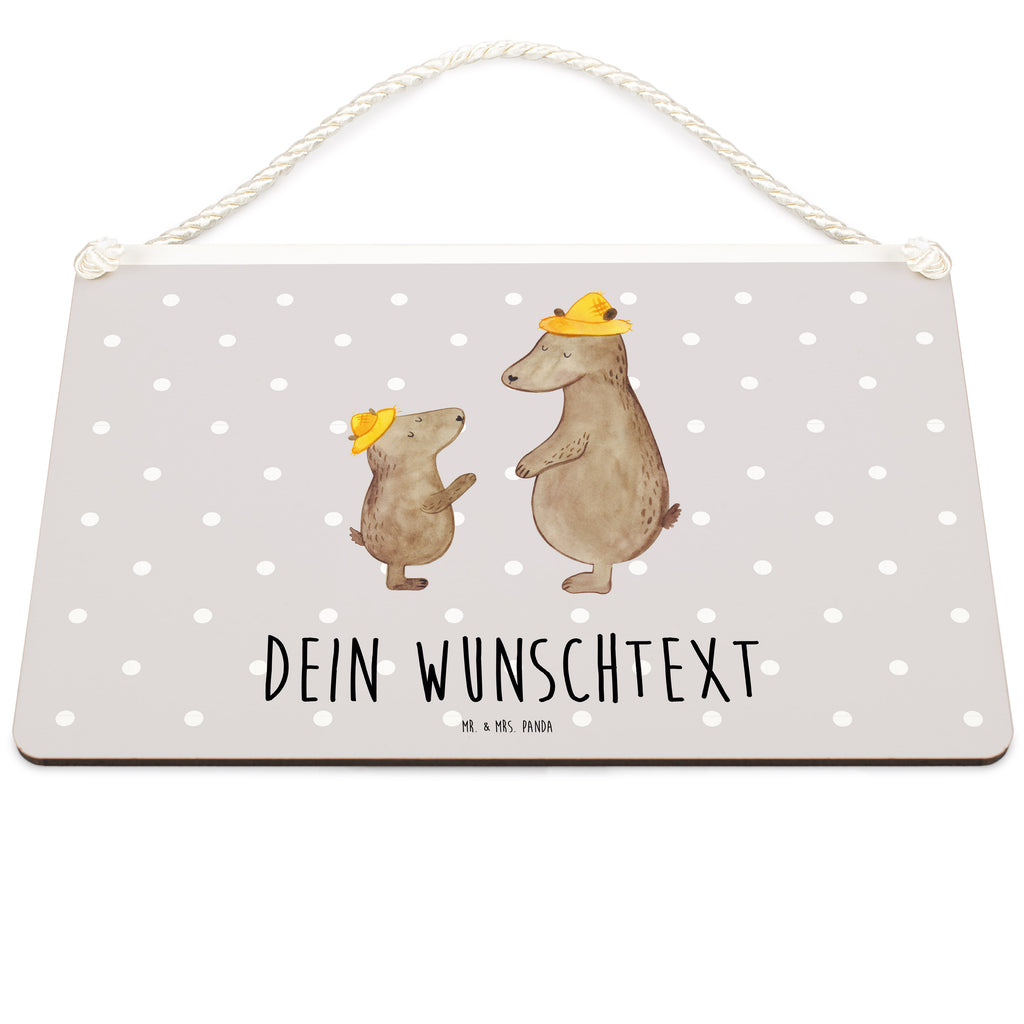 Personalisiertes Deko Schild Bären mit Hut Dekoschild, Deko Schild, Schild, Tür Schild, Türschild, Holzschild, Wandschild, Wanddeko, Familie, Vatertag, Muttertag, Bruder, Schwester, Mama, Papa, Oma, Opa, Bär, Bären, Vater, Papi, Paps, Dad, Daddy, Lieblingsmensch, Sohn, Söhne, Kind, Kinder, Vater-Sohn, Family, Vorbild