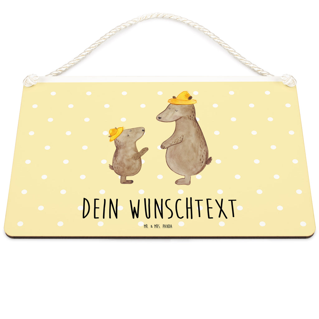 Personalisiertes Deko Schild Bären mit Hut Dekoschild, Deko Schild, Schild, Tür Schild, Türschild, Holzschild, Wandschild, Wanddeko, Familie, Vatertag, Muttertag, Bruder, Schwester, Mama, Papa, Oma, Opa, Bär, Bären, Vater, Papi, Paps, Dad, Daddy, Lieblingsmensch, Sohn, Söhne, Kind, Kinder, Vater-Sohn, Family, Vorbild
