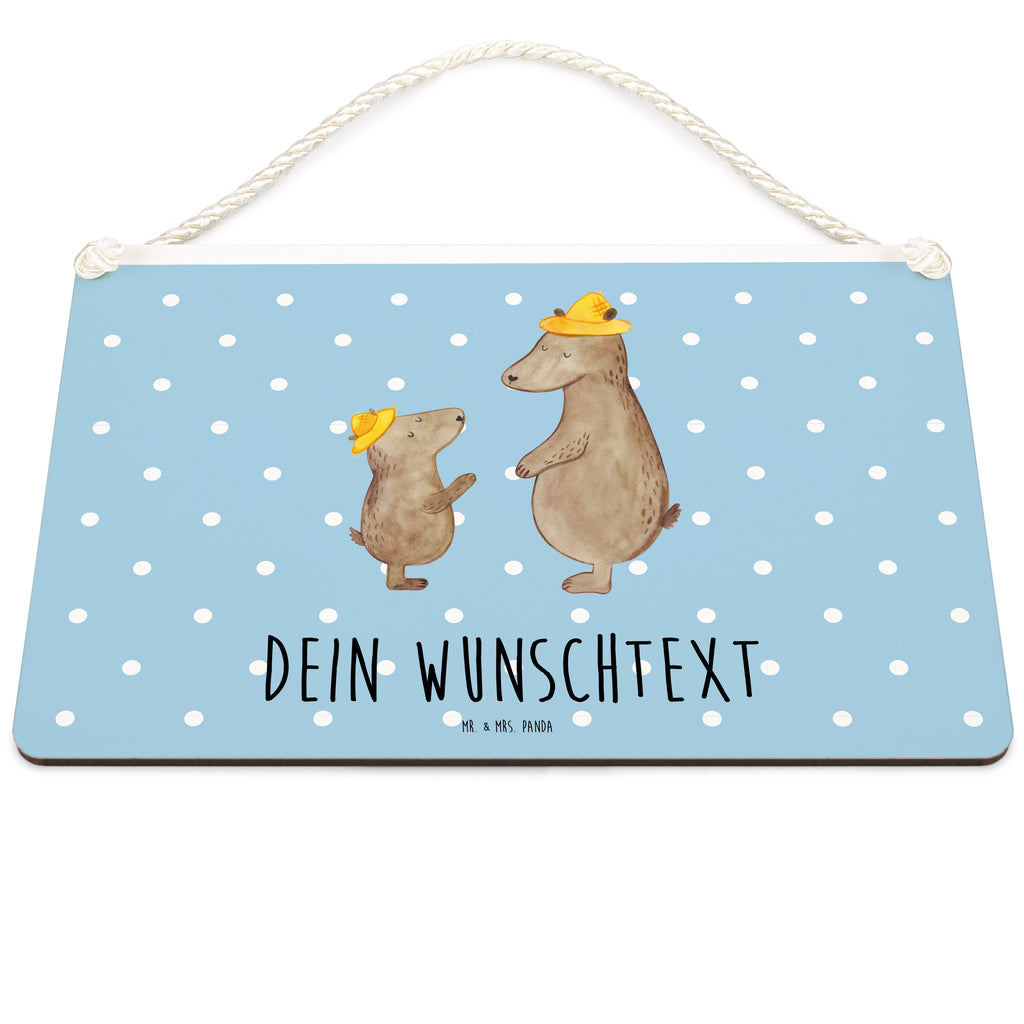 Personalisiertes Deko Schild Bären mit Hut Dekoschild, Deko Schild, Schild, Tür Schild, Türschild, Holzschild, Wandschild, Wanddeko, Familie, Vatertag, Muttertag, Bruder, Schwester, Mama, Papa, Oma, Opa, Bär, Bären, Vater, Papi, Paps, Dad, Daddy, Lieblingsmensch, Sohn, Söhne, Kind, Kinder, Vater-Sohn, Family, Vorbild