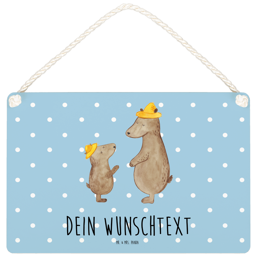 Personalisiertes Deko Schild Bären mit Hut Dekoschild, Deko Schild, Schild, Tür Schild, Türschild, Holzschild, Wandschild, Wanddeko, Familie, Vatertag, Muttertag, Bruder, Schwester, Mama, Papa, Oma, Opa, Bär, Bären, Vater, Papi, Paps, Dad, Daddy, Lieblingsmensch, Sohn, Söhne, Kind, Kinder, Vater-Sohn, Family, Vorbild