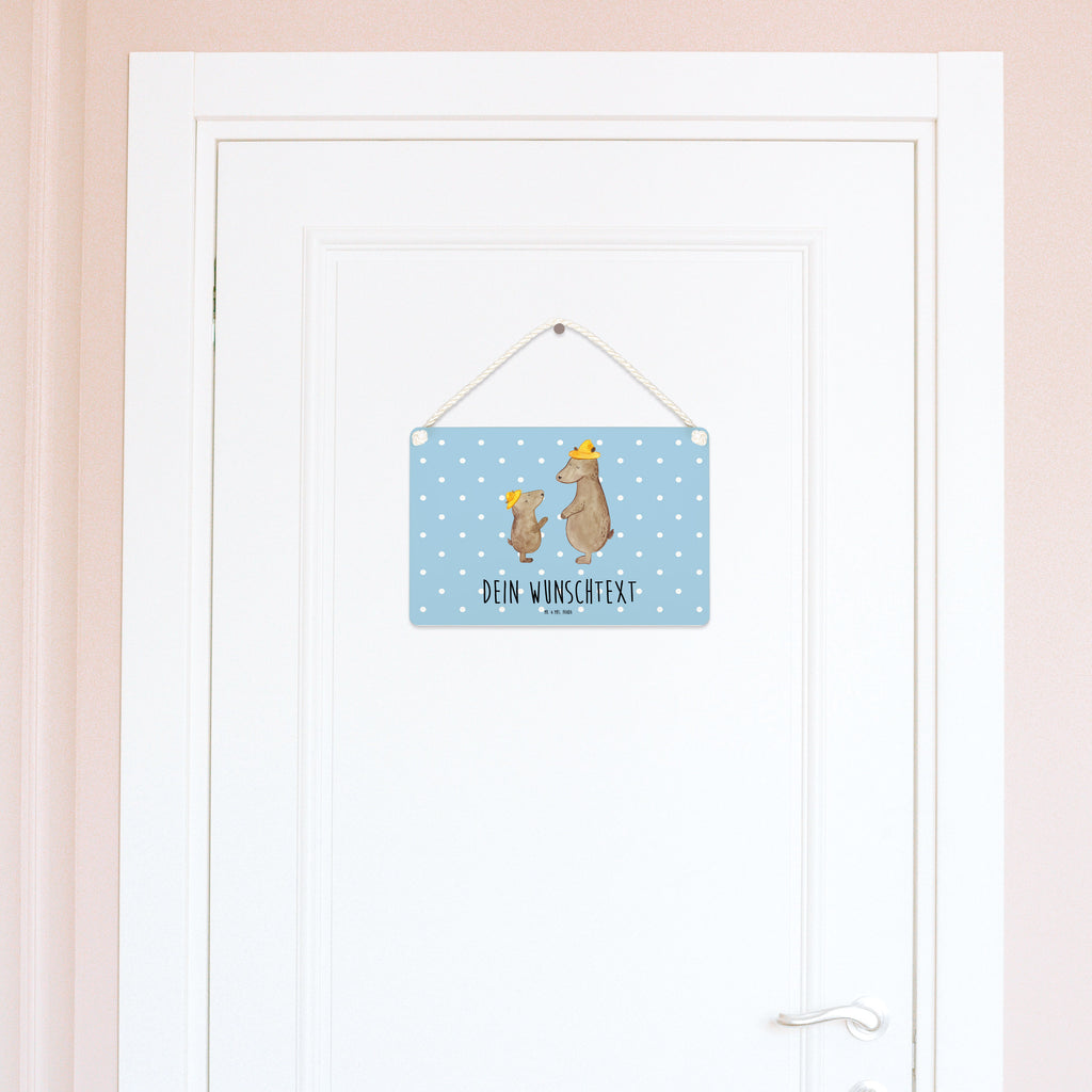 Personalisiertes Deko Schild Bären mit Hut Dekoschild, Deko Schild, Schild, Tür Schild, Türschild, Holzschild, Wandschild, Wanddeko, Familie, Vatertag, Muttertag, Bruder, Schwester, Mama, Papa, Oma, Opa, Bär, Bären, Vater, Papi, Paps, Dad, Daddy, Lieblingsmensch, Sohn, Söhne, Kind, Kinder, Vater-Sohn, Family, Vorbild