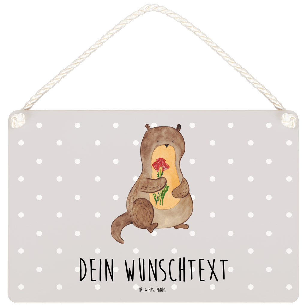 Personalisiertes Deko Schild Otter Blumenstrauß Dekoschild, Deko Schild, Schild, Tür Schild, Türschild, Holzschild, Wandschild, Wanddeko, Otter, Fischotter, Seeotter, Otter Seeotter See Otter