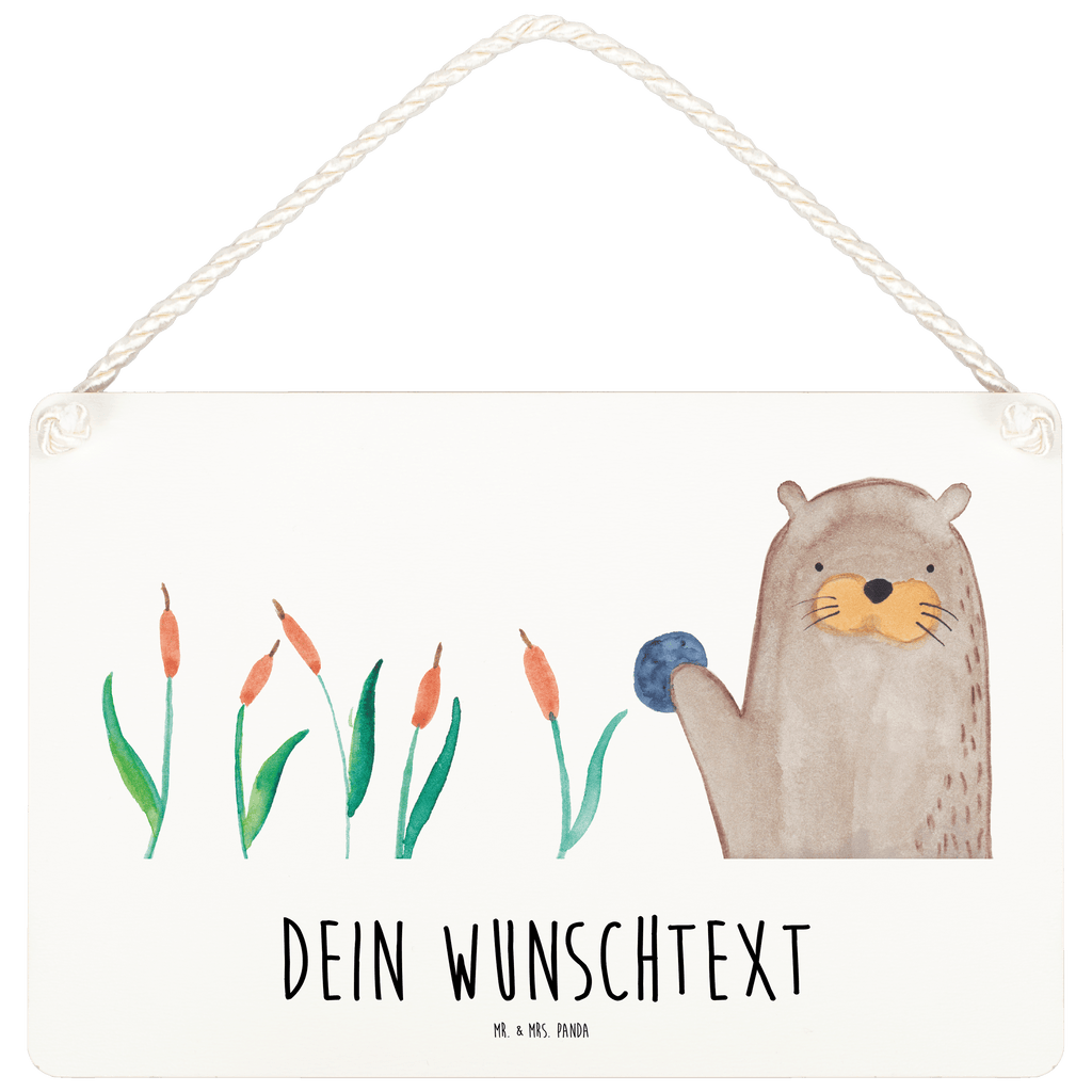 Personalisiertes Deko Schild Otter mit Stein Dekoschild, Deko Schild, Schild, Tür Schild, Türschild, Holzschild, Wandschild, Wanddeko, Otter, Fischotter, Seeotter, Otter Seeotter See Otter