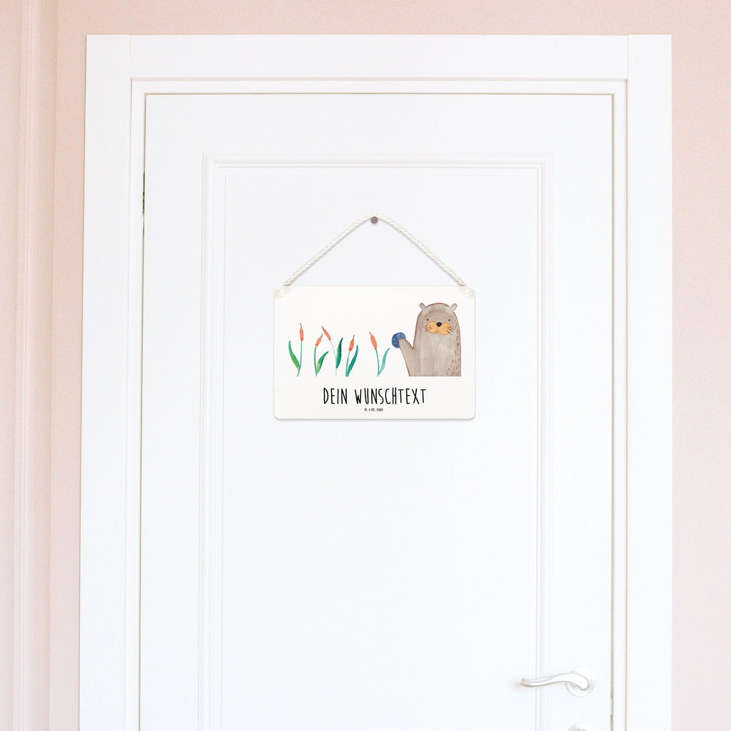 Personalisiertes Deko Schild Otter mit Stein Dekoschild, Deko Schild, Schild, Tür Schild, Türschild, Holzschild, Wandschild, Wanddeko, Otter, Fischotter, Seeotter, Otter Seeotter See Otter
