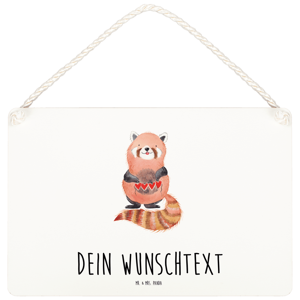Personalisiertes Deko Schild Roter Panda Dekoschild, Deko Schild, Schild, Tür Schild, Türschild, Holzschild, Wandschild, Wanddeko, süße Tiermotive, gute Laune, lustige Sprüche, Tiere, Panda, Liebe, Rot, Herz, Liebling, Lieblingsmensch