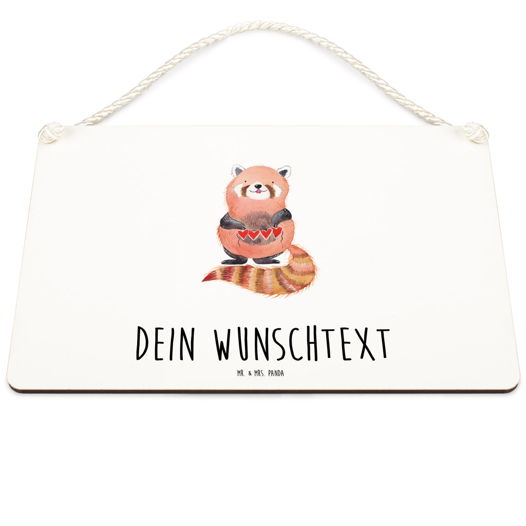 Personalisiertes Deko Schild Roter Panda Dekoschild, Deko Schild, Schild, Tür Schild, Türschild, Holzschild, Wandschild, Wanddeko, süße Tiermotive, gute Laune, lustige Sprüche, Tiere, Panda, Liebe, Rot, Herz, Liebling, Lieblingsmensch