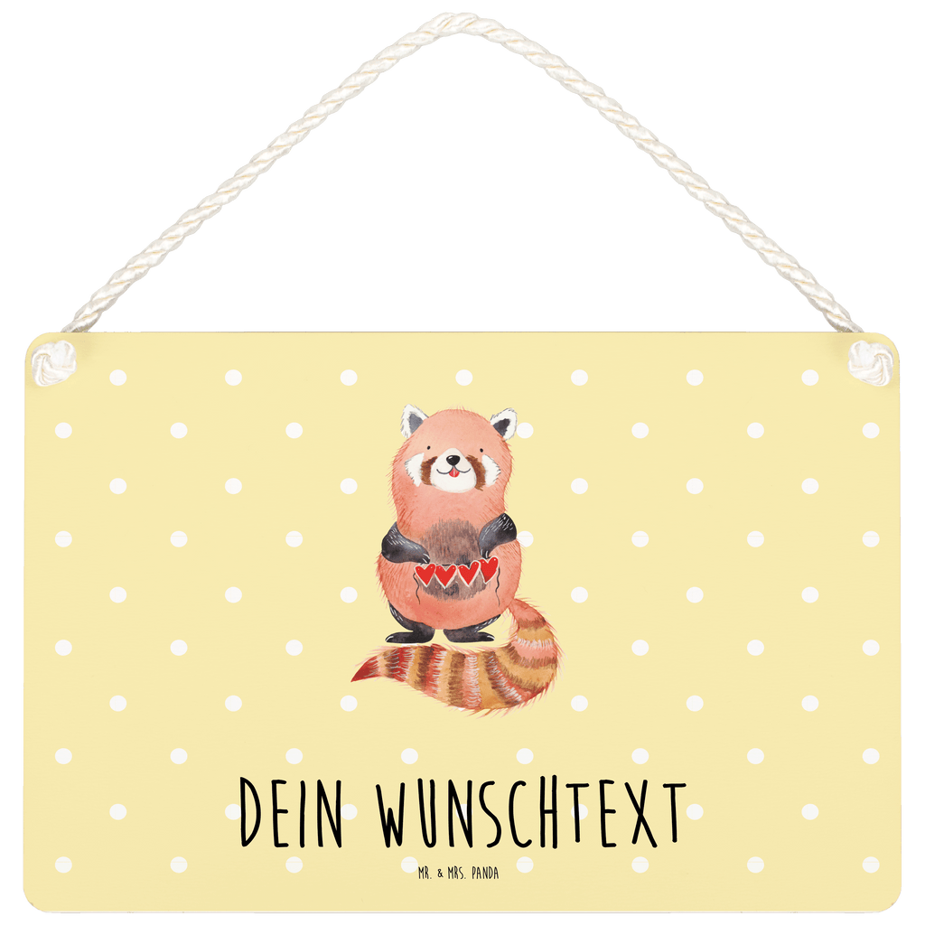 Personalisiertes Deko Schild Roter Panda Dekoschild, Deko Schild, Schild, Tür Schild, Türschild, Holzschild, Wandschild, Wanddeko, süße Tiermotive, gute Laune, lustige Sprüche, Tiere, Panda, Liebe, Rot, Herz, Liebling, Lieblingsmensch
