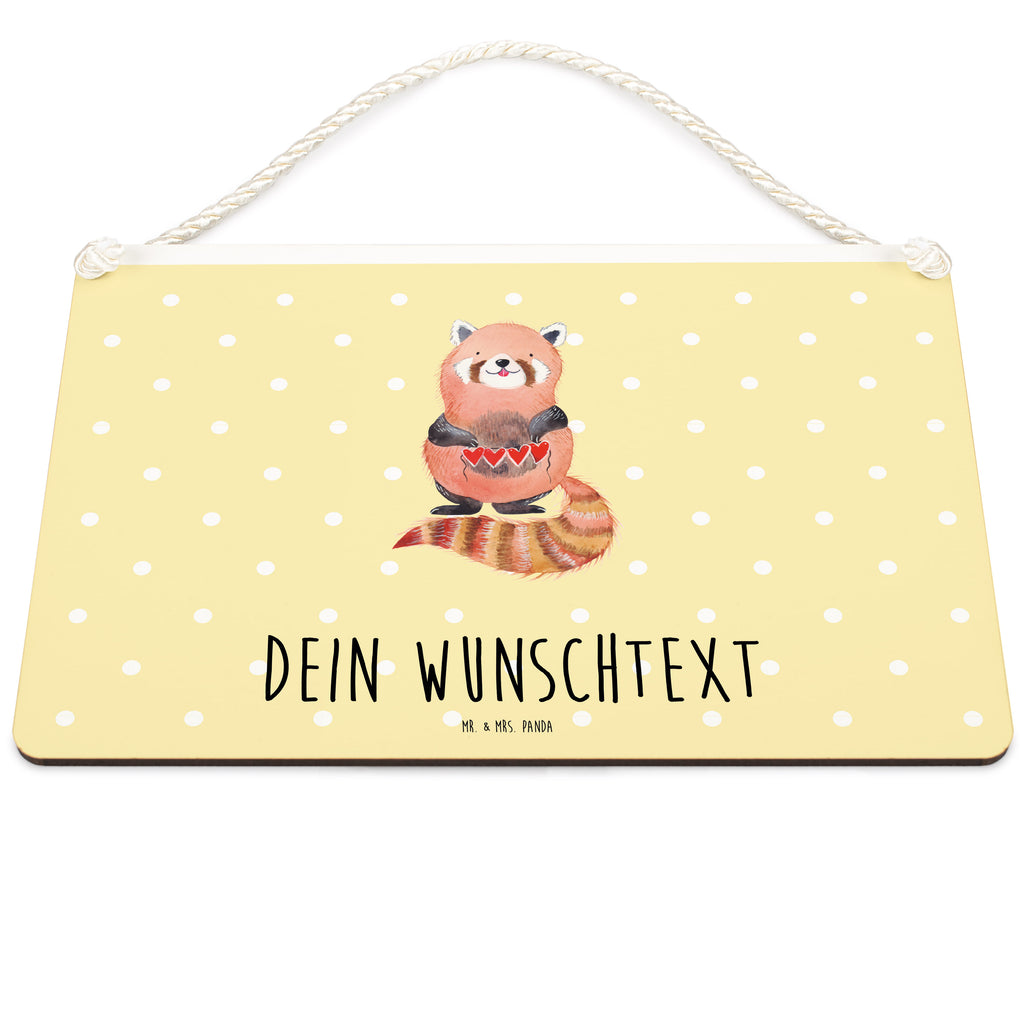 Personalisiertes Deko Schild Roter Panda Dekoschild, Deko Schild, Schild, Tür Schild, Türschild, Holzschild, Wandschild, Wanddeko, süße Tiermotive, gute Laune, lustige Sprüche, Tiere, Panda, Liebe, Rot, Herz, Liebling, Lieblingsmensch