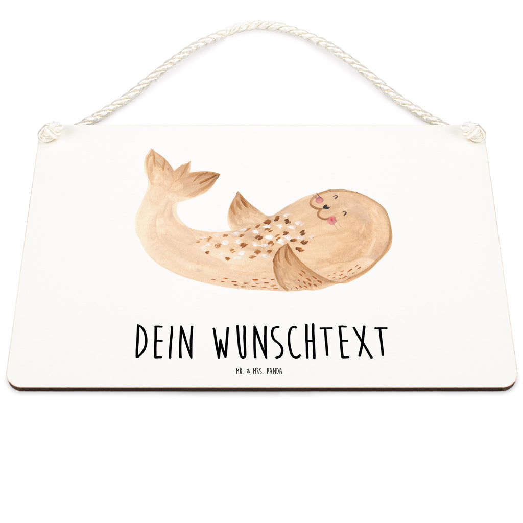Personalisiertes Deko Schild Robbe liegend Dekoschild, Deko Schild, Schild, Tür Schild, Türschild, Holzschild, Wandschild, Wanddeko, süße Tiermotive, gute Laune, lustige Sprüche, Tiere, Robbe, Robben, Seehund, Strand, Meerestier, Ostsee, Nordsee, Lachen, Freude